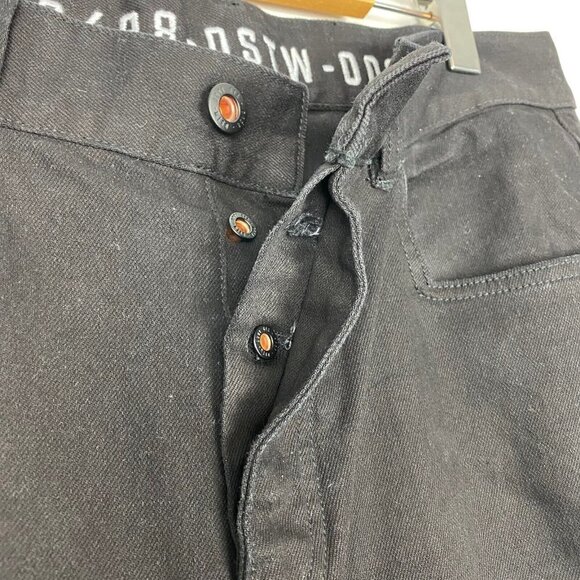 GFC Toronto Men's Black Dark Wash Distressed Raw Hem Slim Denim Jeans US 36 - Picture 10 of 16